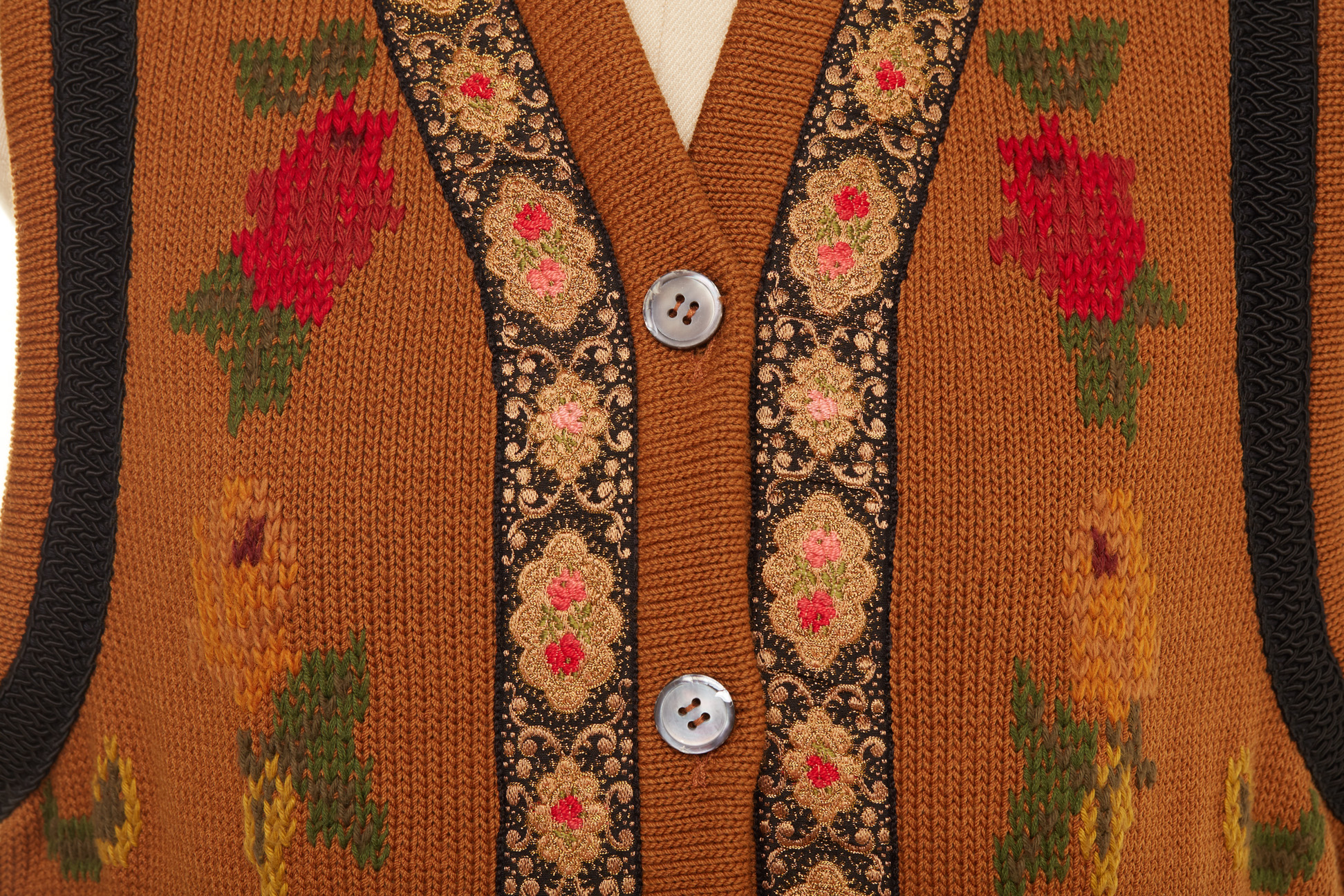 THREE ROMEO GIGLI CALLAGHAN BROWN EMBROIDERED WAISTCOATS - Image 4 of 8