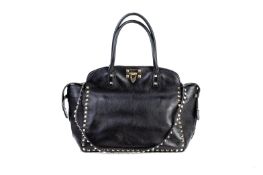 A VALENTINO BLACK ROCKSTUD BAG