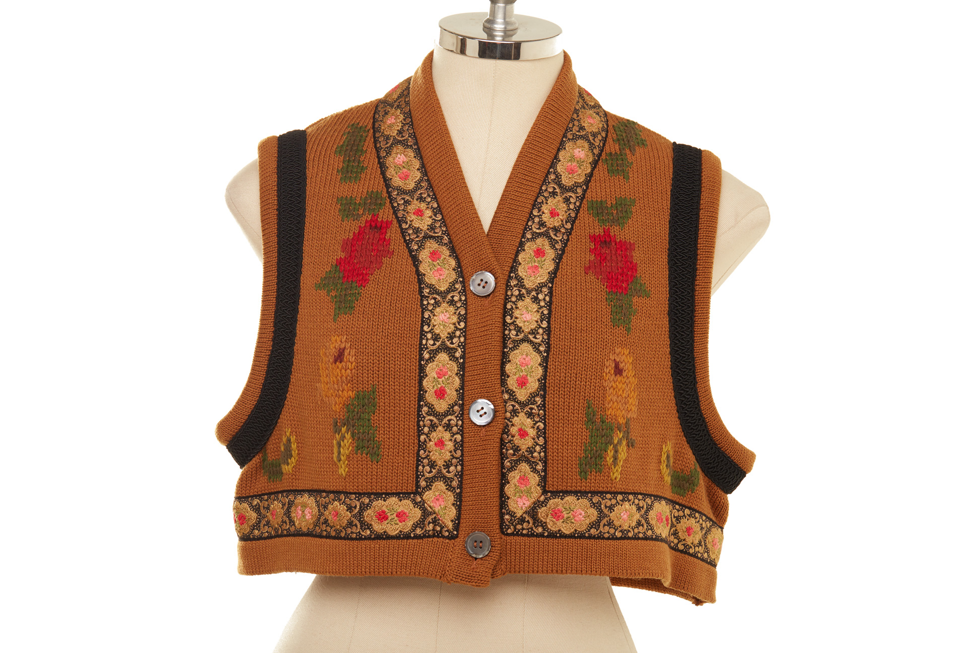 THREE ROMEO GIGLI CALLAGHAN BROWN EMBROIDERED WAISTCOATS - Image 3 of 8
