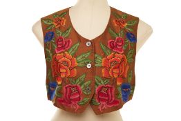 THREE ROMEO GIGLI CALLAGHAN BROWN EMBROIDERED WAISTCOATS