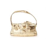 AN ANA METALLIC SNAKESKIN EMBELLISHED SHOULDER BAG