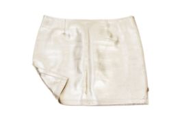 AN A.P.C. METALLIC GOLD LEATHER SKIRT