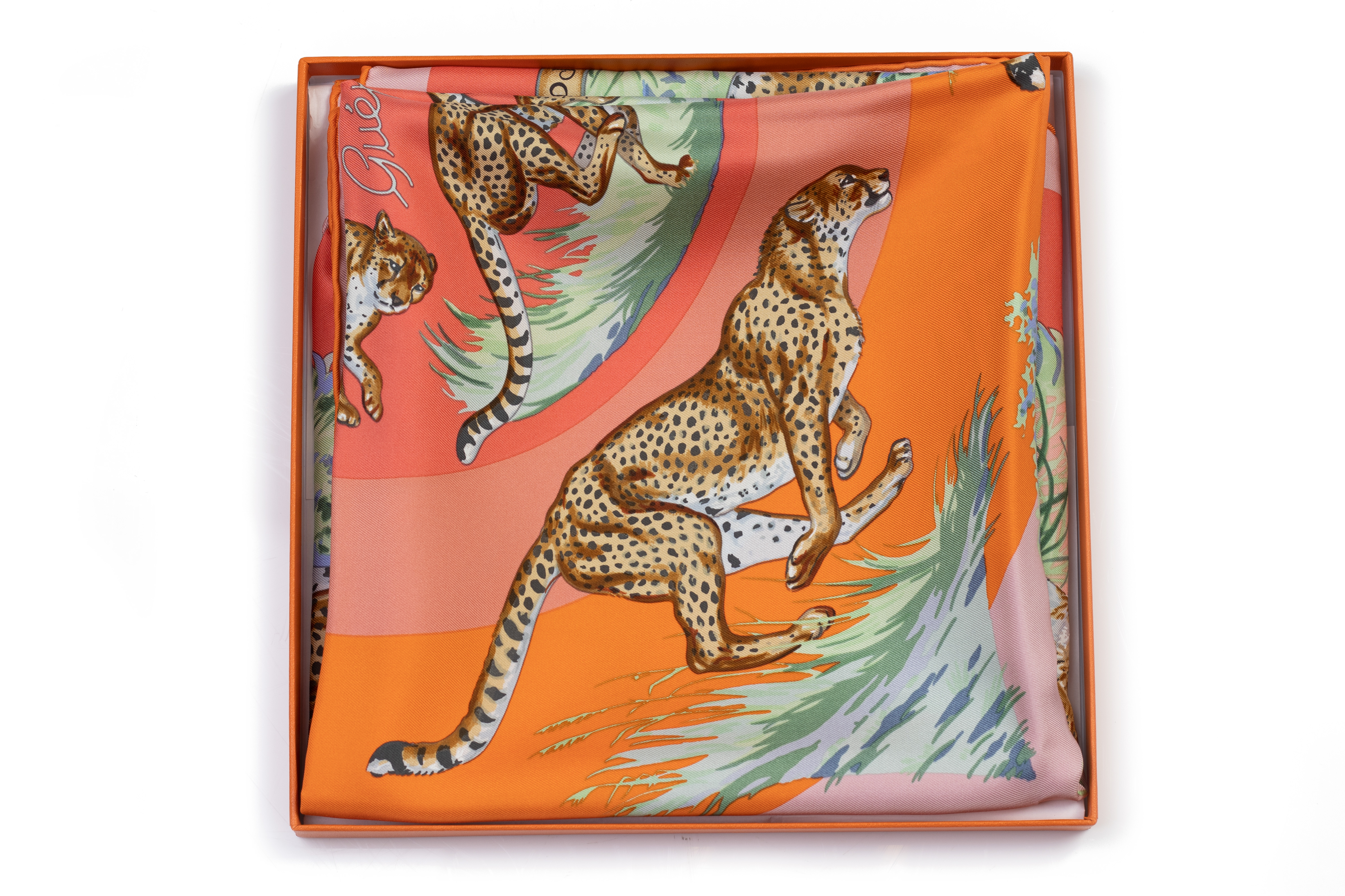 AN HERMES GUEPARDS SILK SCARF - Image 2 of 2