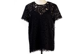 A DKNY BLACK LACE TOP AND STRAP TOP