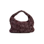 A BOTTEGA VENETA PLUM FRILL HOBO BAG