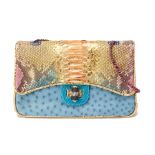 AN ANA PASTEL MULTICOLOURED SNAKESKIN HANDBAG