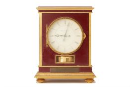 A JAEGER-LECOULTRE RED LACQUER ATMOS CLOCK