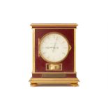 A JAEGER-LECOULTRE RED LACQUER ATMOS CLOCK