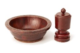 TWO ORIENTAL WOOD ITEMS