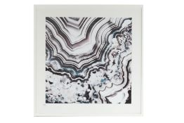 A FRAMED PHOTOGRAPH OF A SECTION OF AGATE