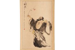 A CHINESE HANGING SCROLL OF A MALE FIGURE