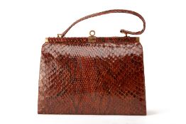 A VINTAGE SNAKESKIN HANDBAG