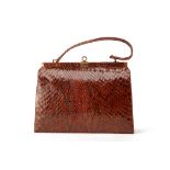 A VINTAGE SNAKESKIN HANDBAG