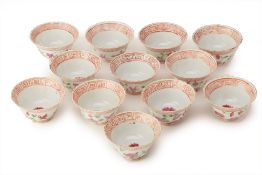 A GROUP OF 12 PERANAKAN PORCELAIN BOWLS