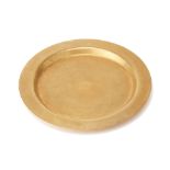 A CIRCULAR POLISHED BRONZE/BRASS TRAY