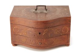 A WOODEN JEWELLERY BOX