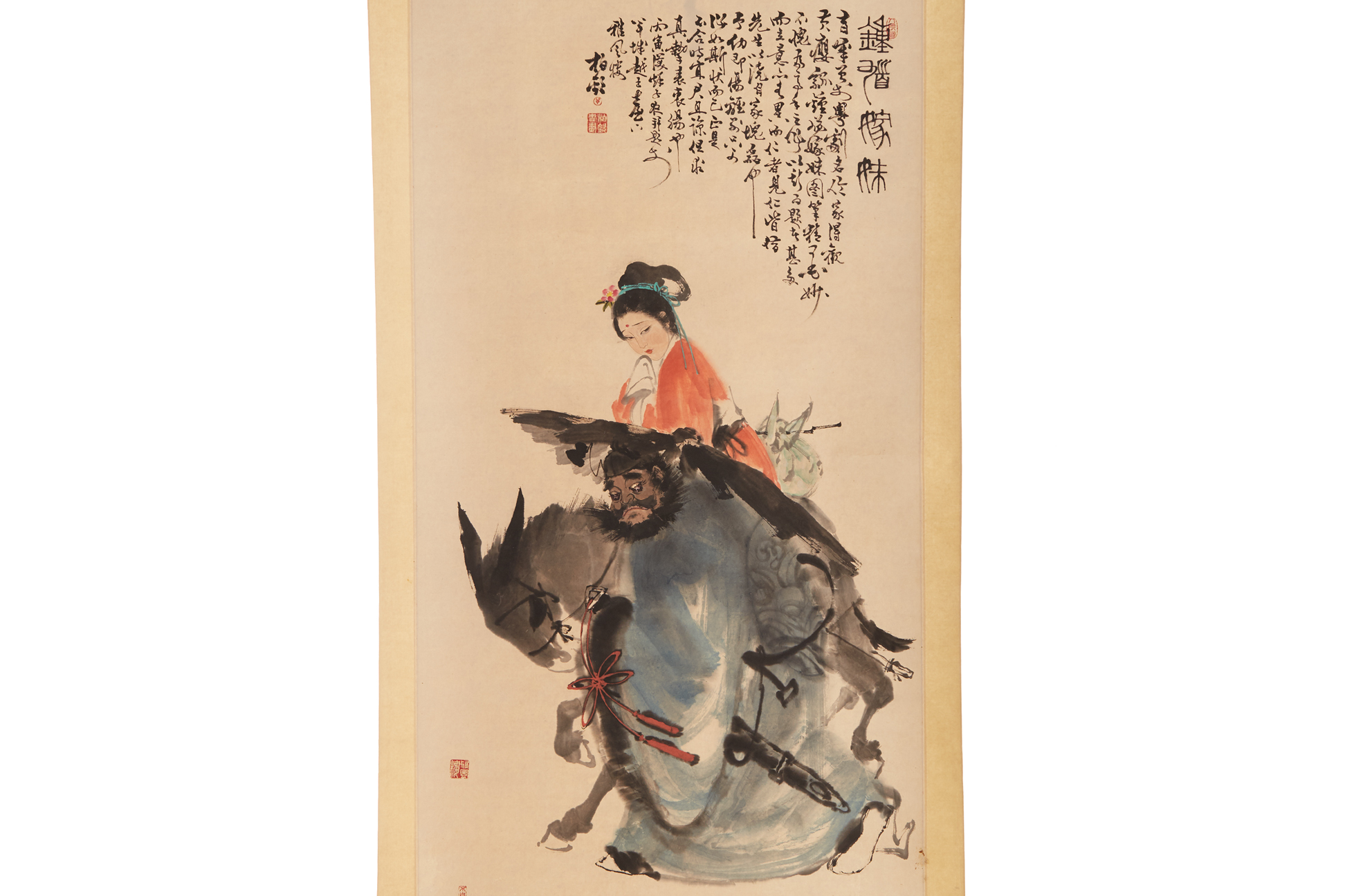 A CHINESE HANGING SCROLL OF ZHANG GUOLAO