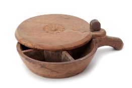 AN INDIAN CARVED WOOD SPICE TRAY