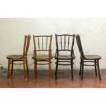TWO PAIRS OF BENTWOOD BISTRO CHAIRS