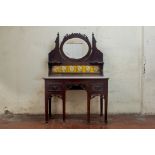 A PERANAKAN TILED AND MARBLE TOPPED DRESSING TABLE