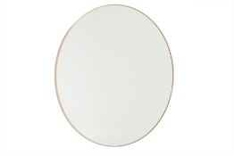 A POWDER PINK CIRCULAR MIRROR (100cm dia)