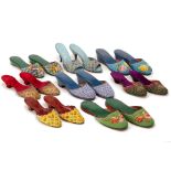 A GROUP OF PERANAKAN BEADED SHOES & OTHER ITEMS