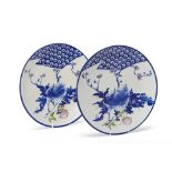 A PAIR OF LARGE JAPANESE PORCELAIN CHARGERS