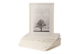 A SET OF NINE WHITE PICTURE FRAMES
