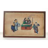 A CHINESE GOUACHE OF A COURT SCENE