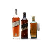 THREE BOTTLES OF JOHNNIE WALKER BLENDED SCOTCH WHISKY