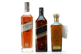 THREE BOTTLES OF JOHNNIE WALKER BLENDED SCOTCH WHISKY