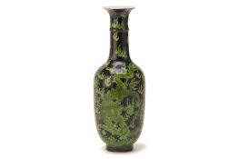 A BLACK GROUND FAMILLE VERTE VASE