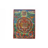 A TIBETAN THANGKA OF A MANDALA