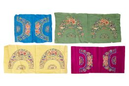 A GROUP OF EMBROIDERED SLIPPER PANELS