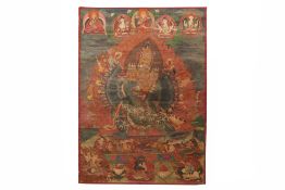 A TIBETAN THANGKA DEPICTING WALCHEN GEKHO