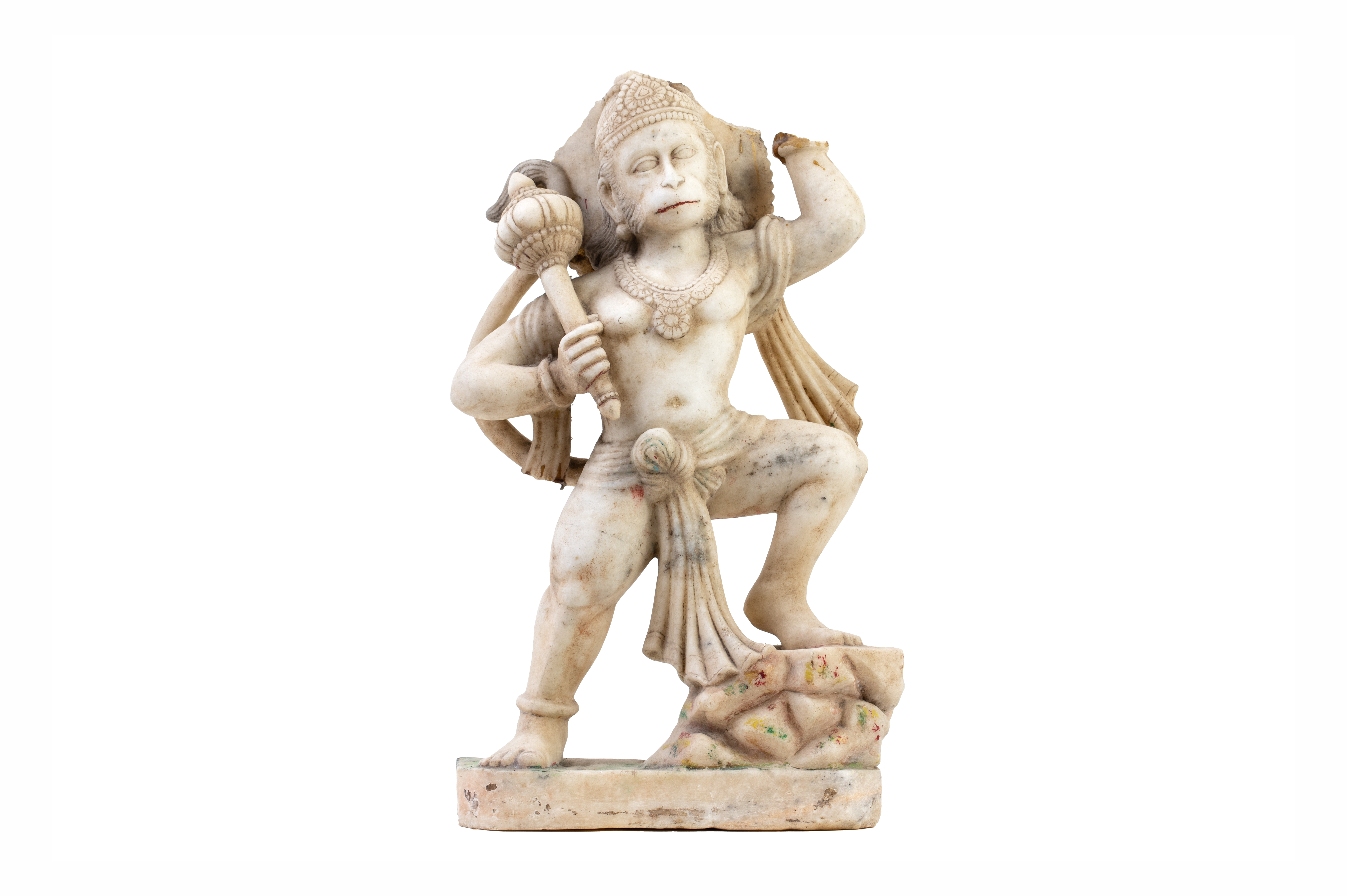 A WHITE MARBLE FIGURE OF HANUMAN