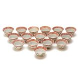A COLLECTION OF SIXTEEN PERANAKAN PORCELAIN TEABOWLS