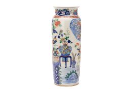 A WUCAI PORCELAIN SLEEVE VASE