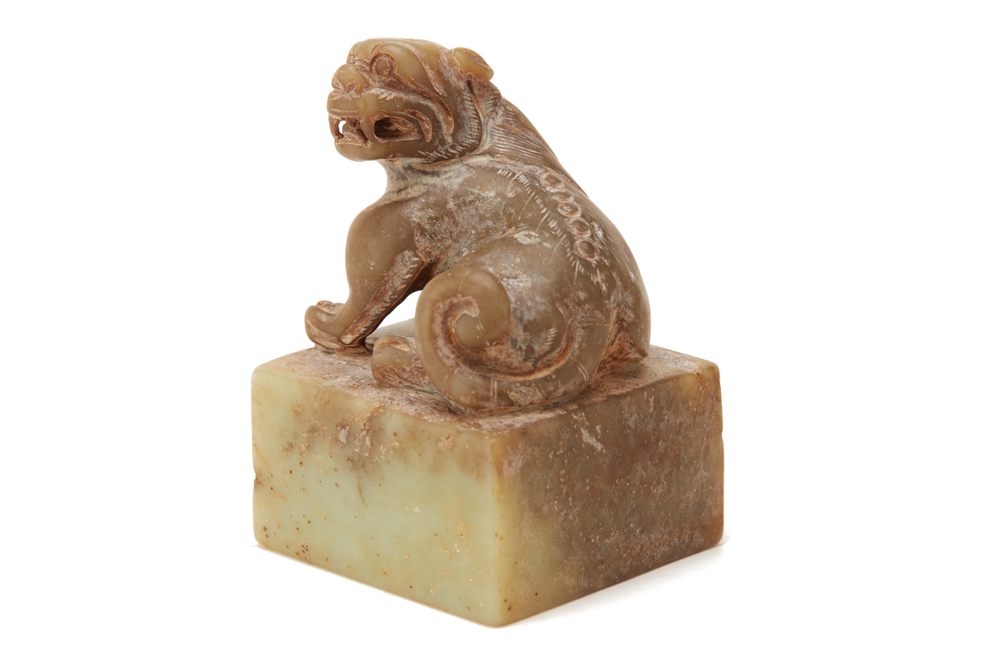 A CHINESE CARVED STONE SEAL - Image 3 of 4