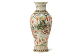 A FAMILLE VERTE BALUSTER PORCELAIN VASE