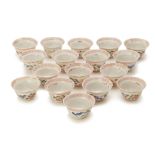 A COLLECTION OF SEVENTEEN SMALL PERANAKAN TEA CUPS