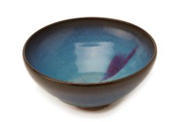 A PURPLE SPLASHED JUN GLAZED BOWL