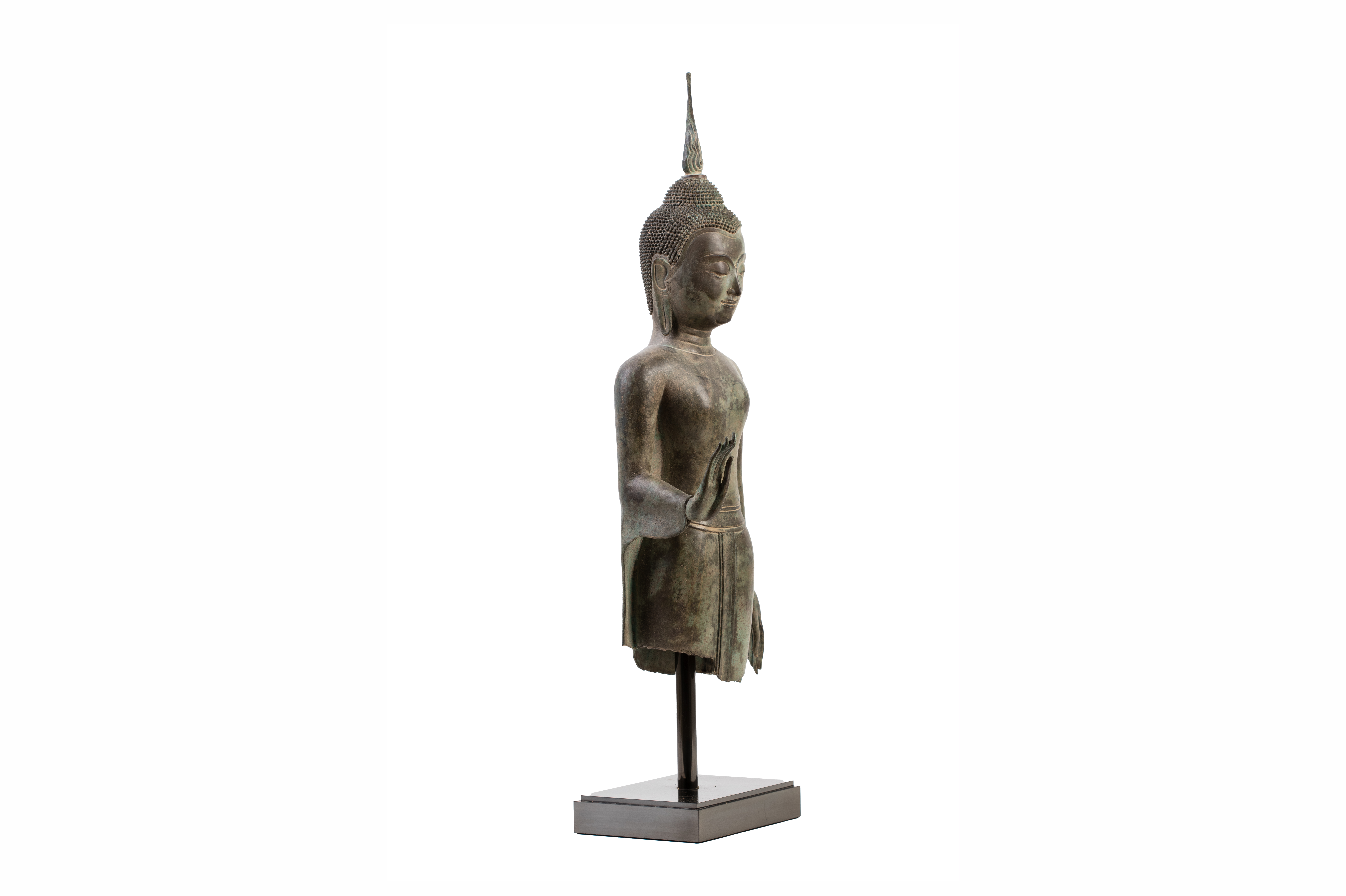A THAI BRONZE STANDING BUDDHA TORSO - Image 3 of 4