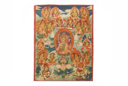 A TIBETAN THANGKA OF SHADBUJA SITA MAHAKALA