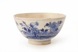 A BLUE AND WHITE SOFT PASTE PORCELAIN BOWL