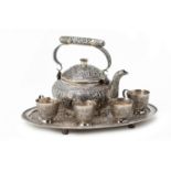 A VIETNAMESE WHITE METAL TEA SERVICE