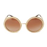 A PAIR OF DOLCE & GABBANA GOLD TONE SUNGLASSES