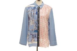 AN HERMÈS PATCHWORK SILK SHIRT