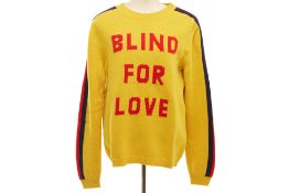 A GUCCI 'BLIND FOR LOVE' WOLF WOOL SWEATER