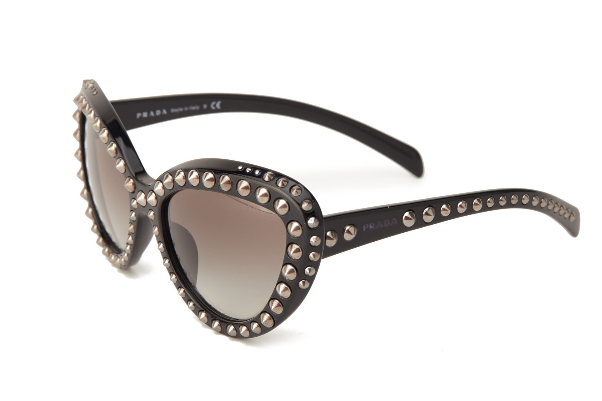 A PAIR OF PRADA STUDDED CAT EYE SUNGLASSES - Image 2 of 4